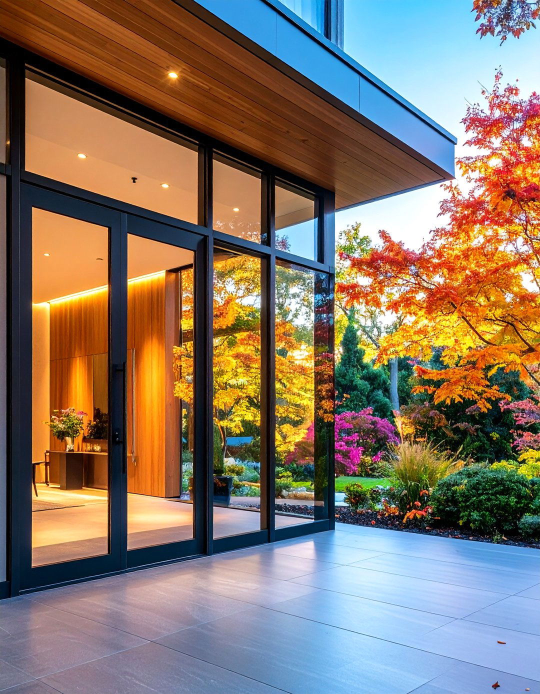 Glass Door with Smart Privacy Film - 25 Glass Front Doors Ideas
