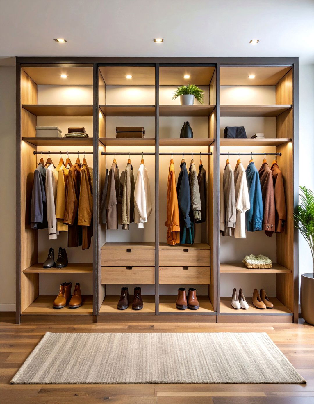 Glass Front Coat Closet with Display Features - 25 Coat Closet Ideas