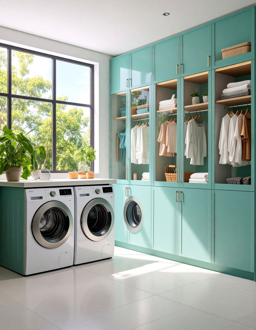 Glass Front Display Laundry Room Cabinets - 25 Laundry Room Cabinet Ideas