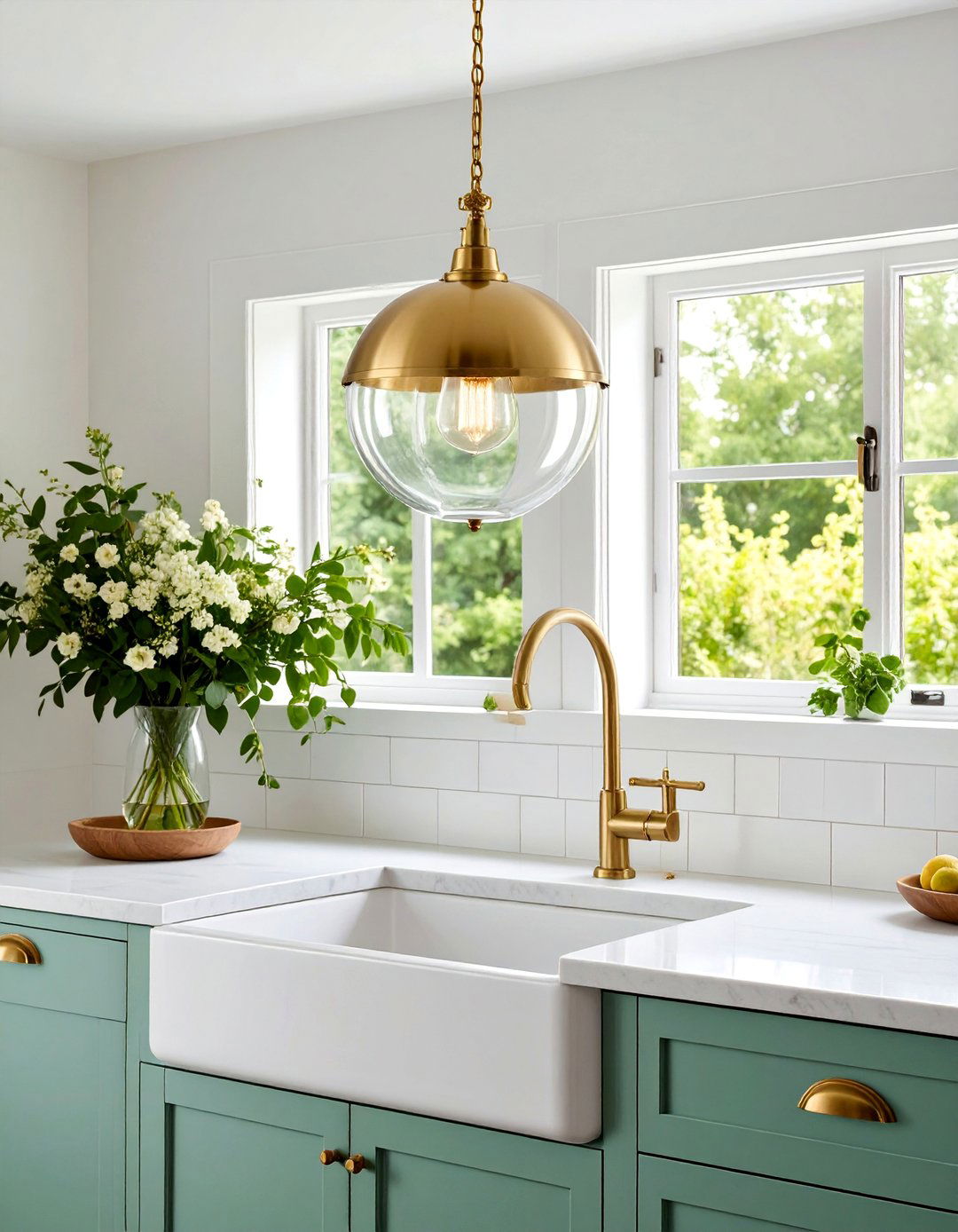 Glass Globe Pendant Light Fixtures - 25 Kitchen Sink Lighting Ideas