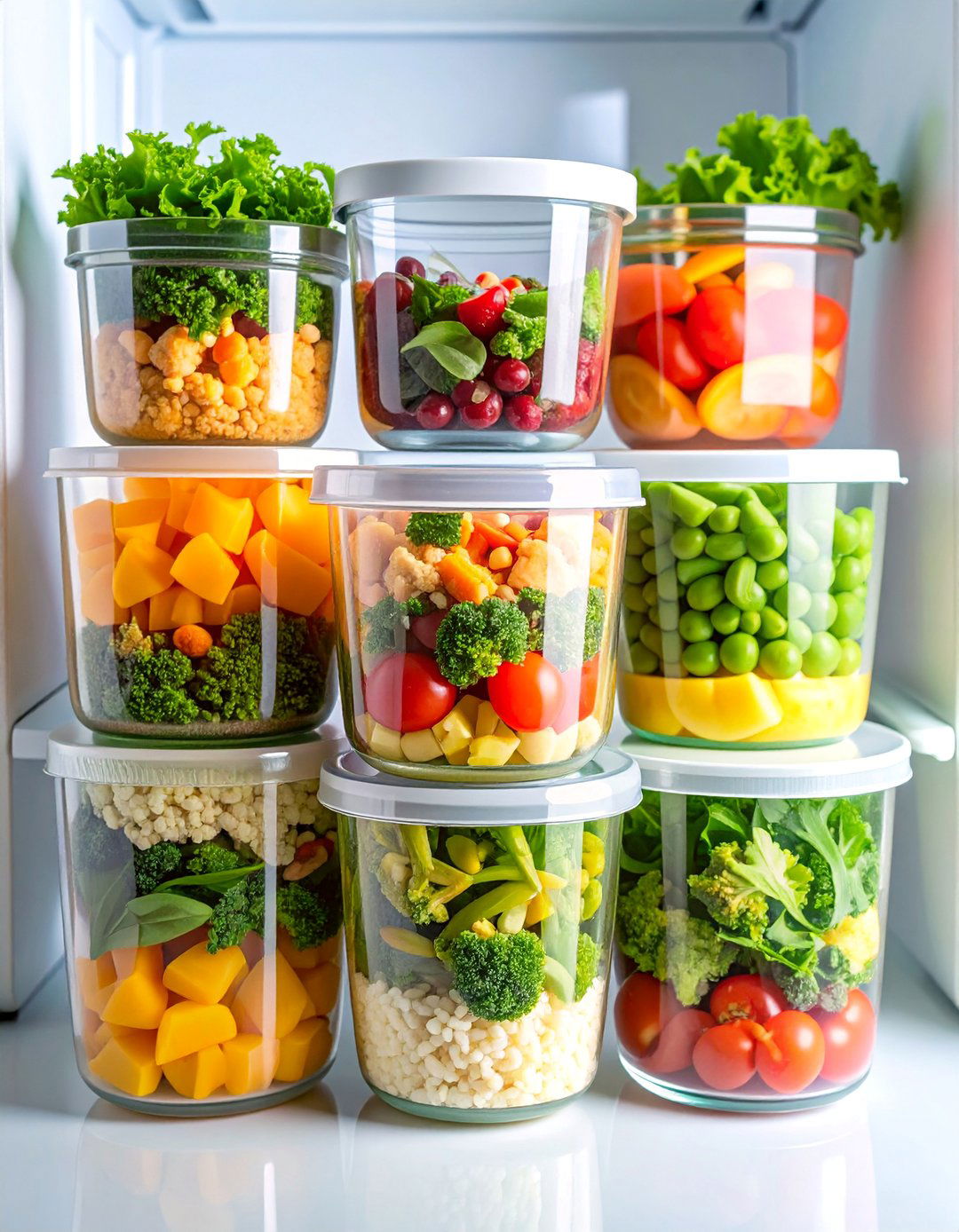 Glass Meal Prep Containers with Tight Fitting Lids - 25 Fridge Organization Ideas