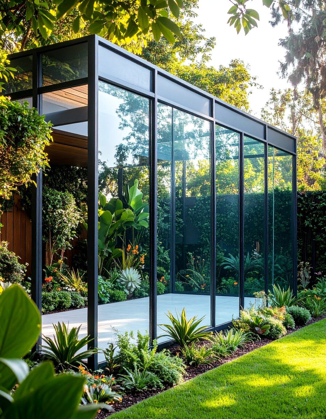 Glass Panel Contemporary Divider - 25 Garden Divider Ideas