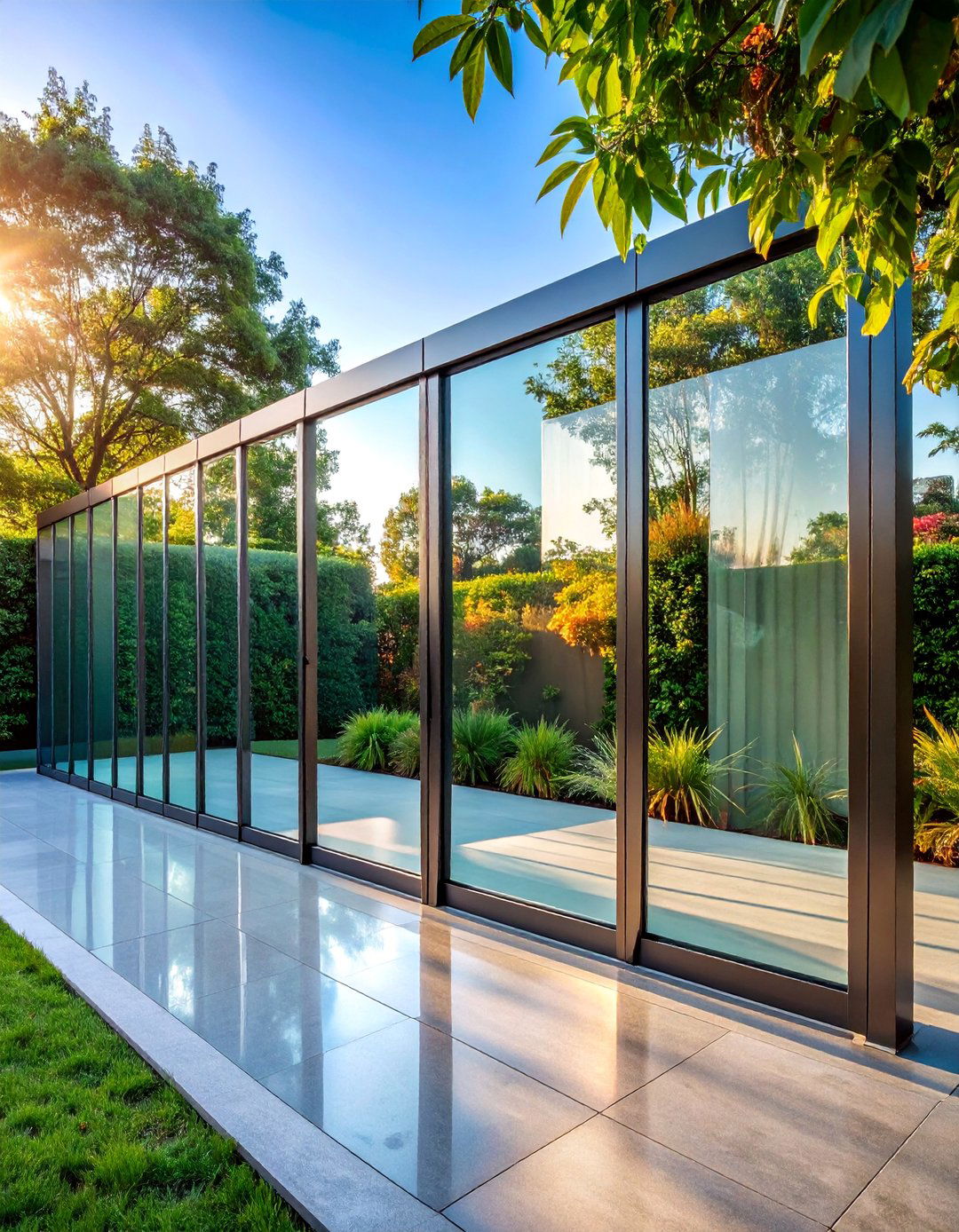 Glass Panel Contemporary Screening - 25 Small Garden Fence Ideas