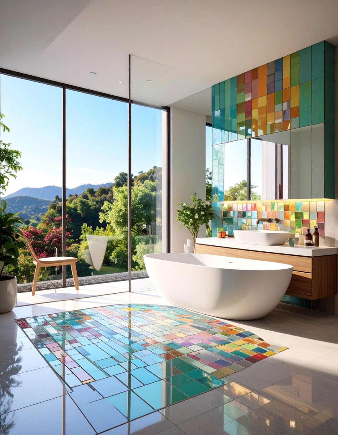 Glass Panel Mosaic Systems - 25 Bathroom Wall Paneling Ideas