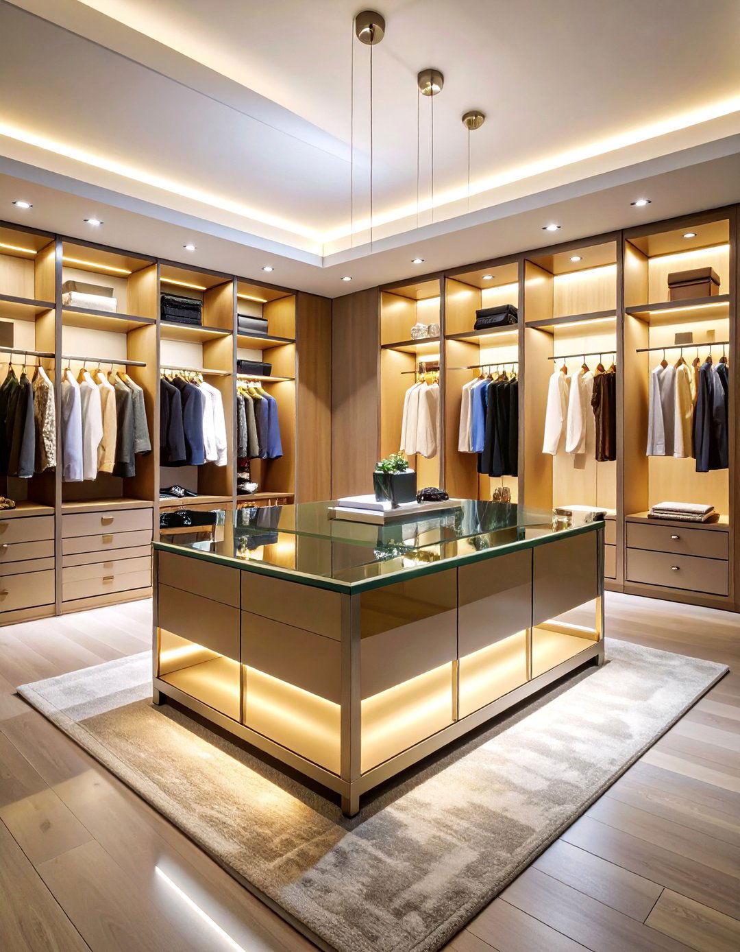 Glass Top Display Closet Island - 25 Closet Island Ideas