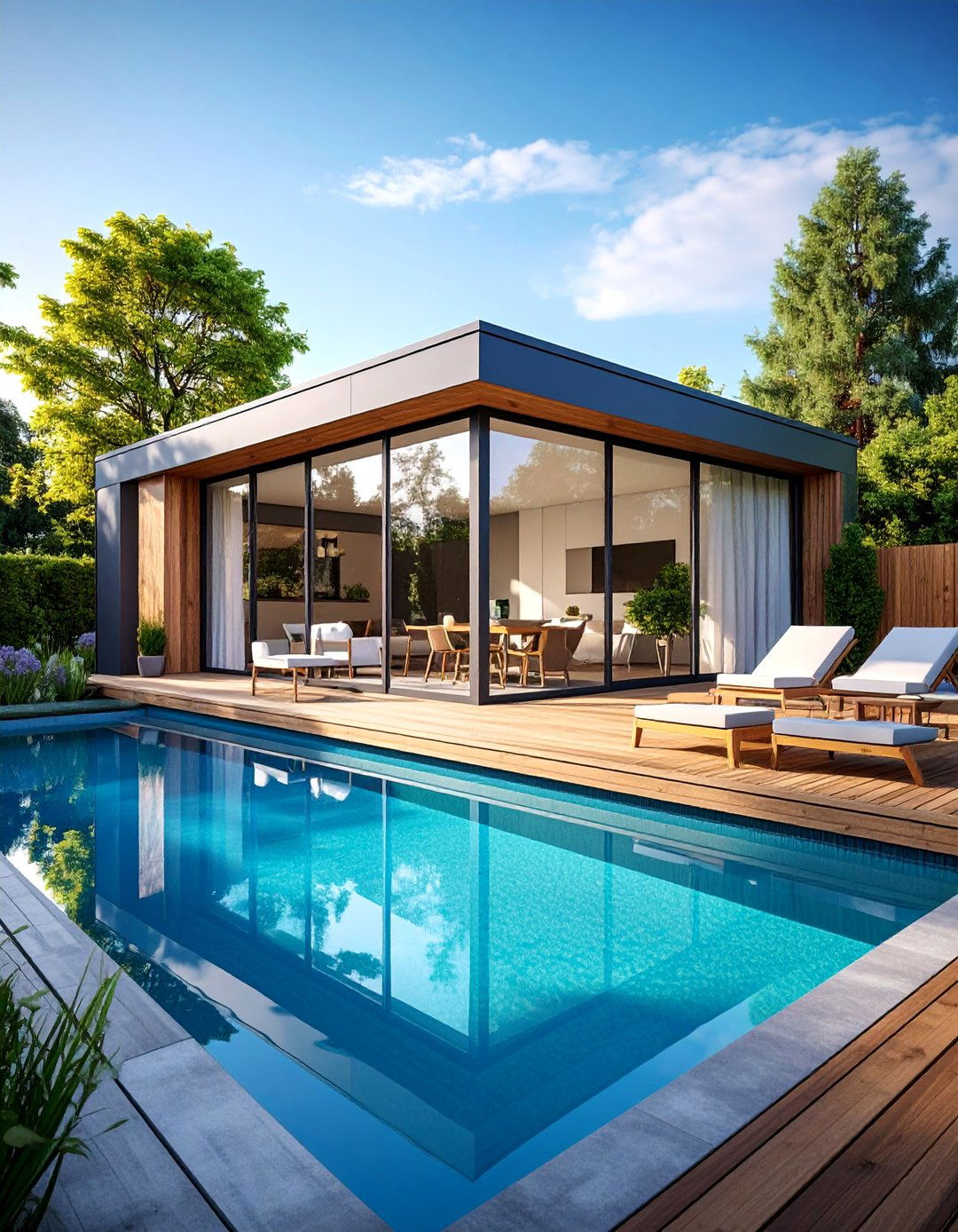Glass Walled Semi Inground Pool - 25 Semi Inground Pool Ideas