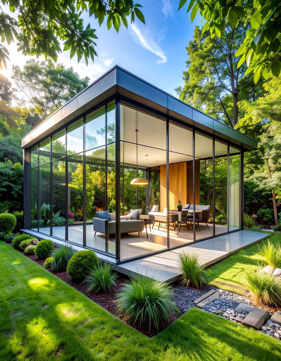Glass Walled Transparent Studio - 25 Garden Office Ideas