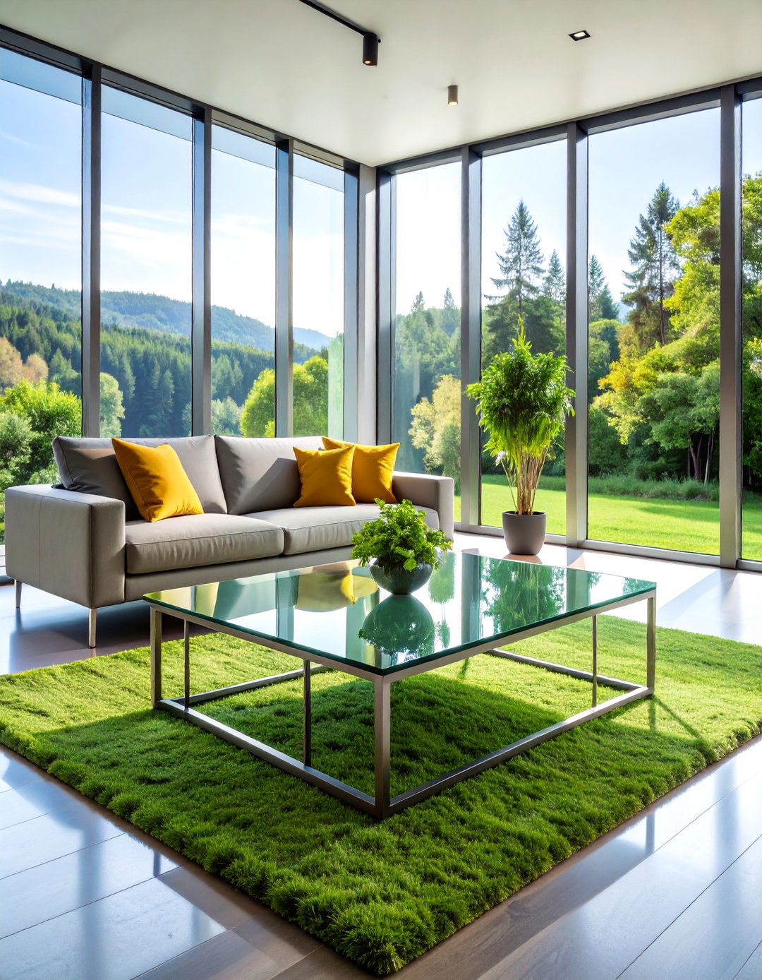 Glass and Steel Coffee Table Living Room - 25 Mid-Century Modern Living Room Ideas
