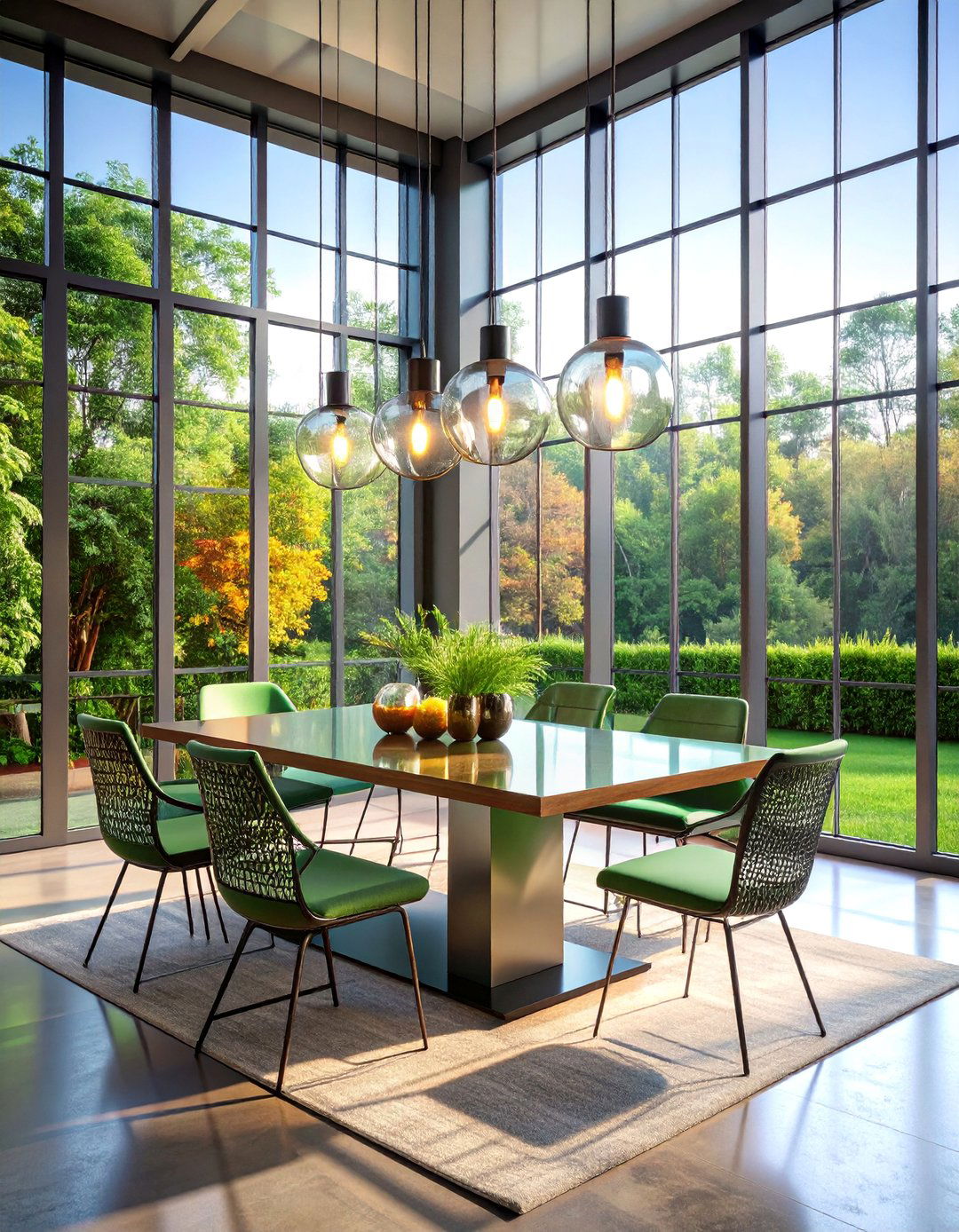 Glass and Steel Industrial Dining Room - 25 Industrial Dining Room Ideas
