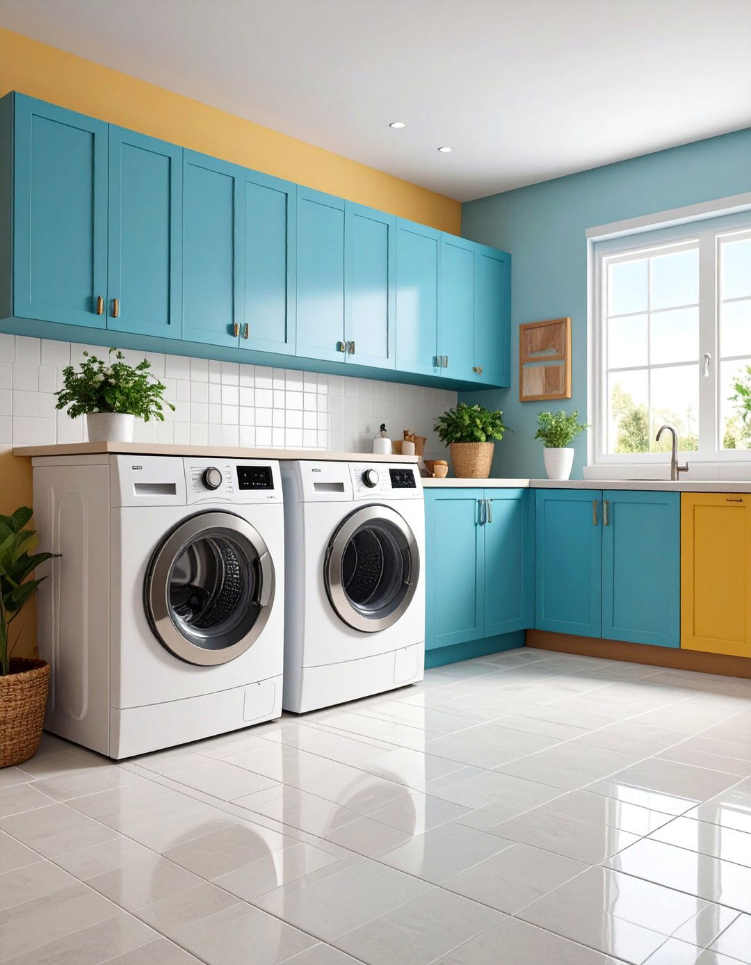 Glazed Brick with Ceramic Style Durability - 25 Brick Floor Laundry Room Ideas