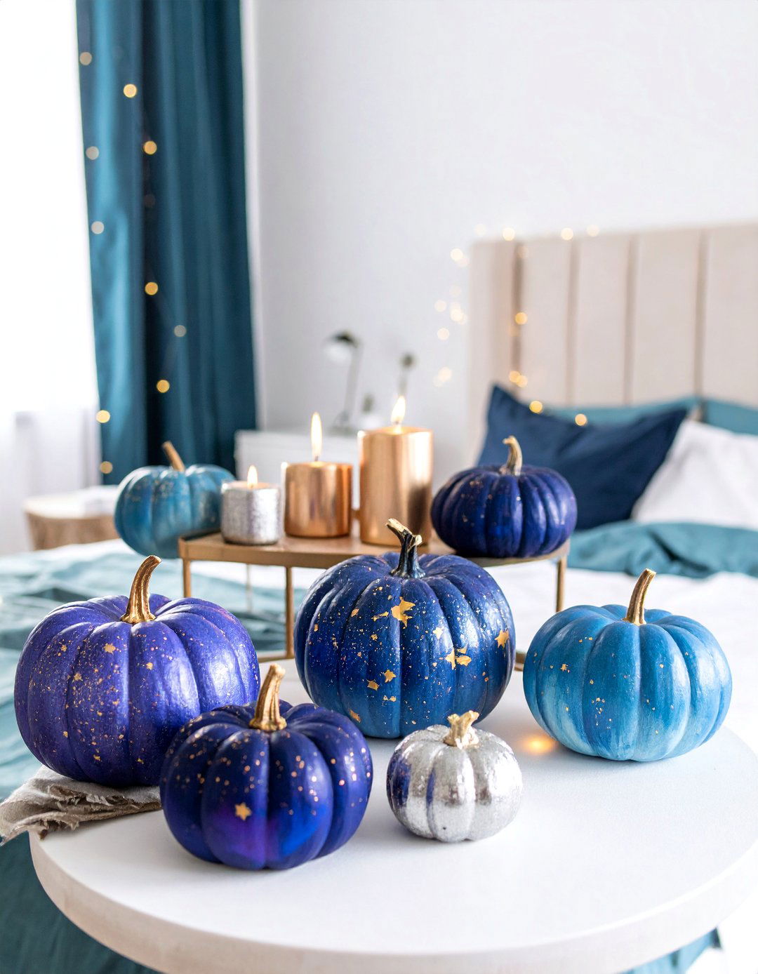 Glittery Galaxy Pumpkin Night Sky - 25 Pumpkin Decor Ideas