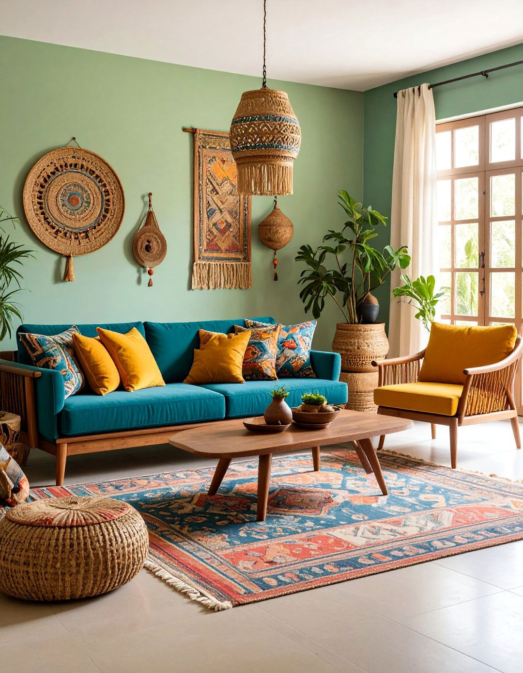 Global Artifact Display Living Area - 25 Bohemian Interior Design Ideas