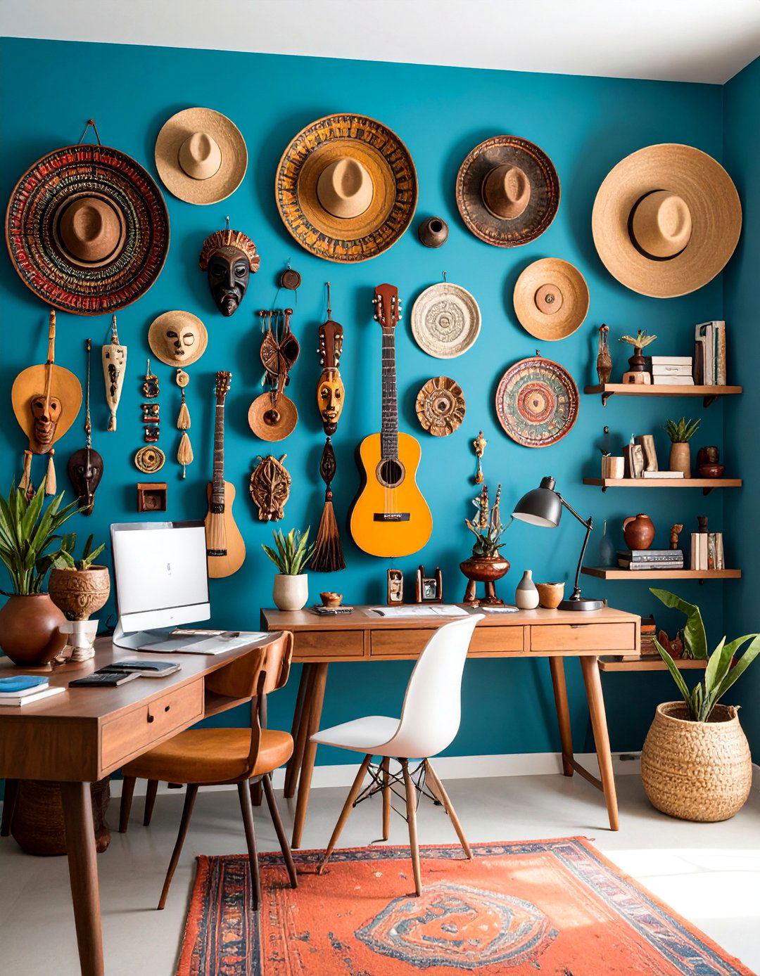 Global Artifact Display Wall - 25 Boho Wall Decor Ideas
