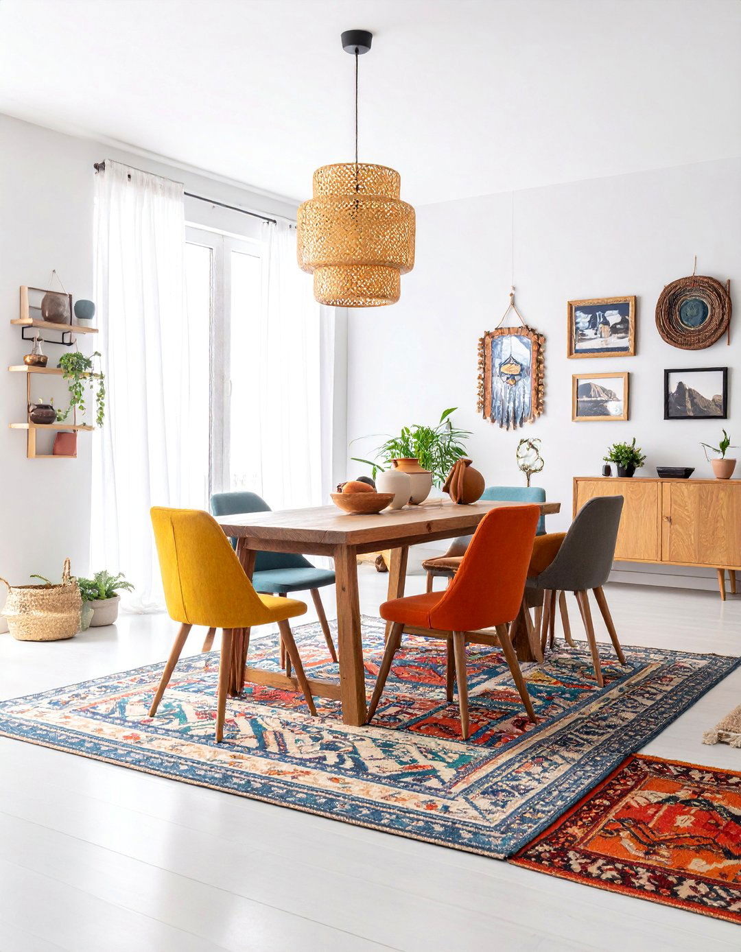 Global Eclectic Dining Room with Cultural Artifacts - 25 Eclectic Interior Design Ideas