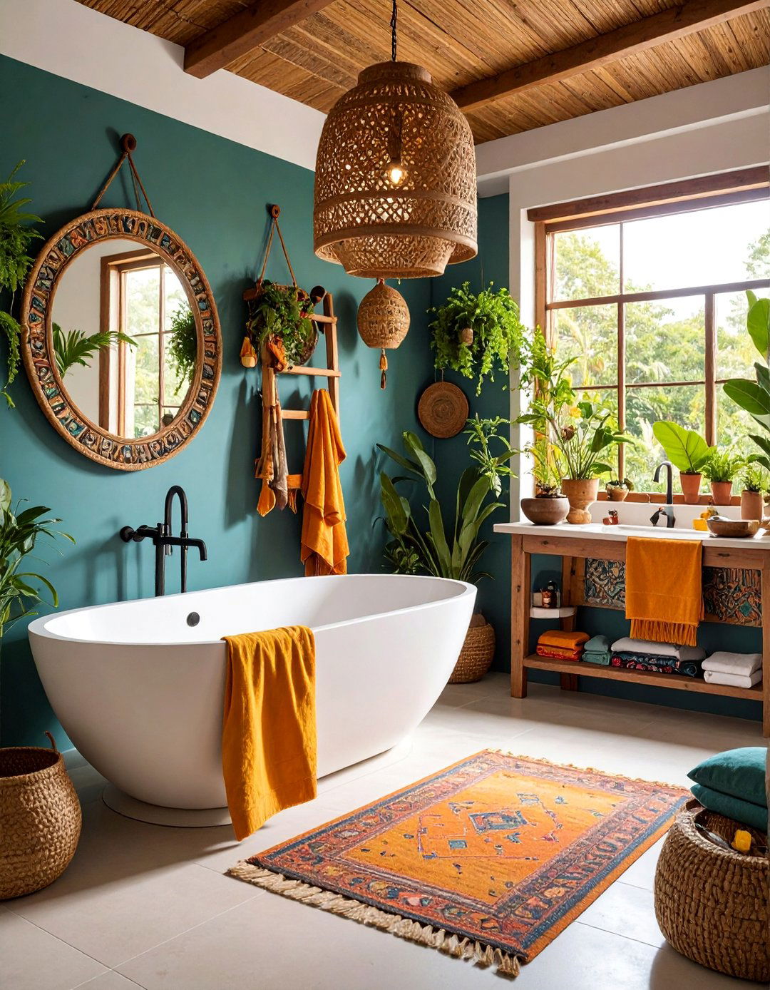 Global Nomad Bathroom with Travel Inspired Elements - 25 Eclectic Bathroom Ideas