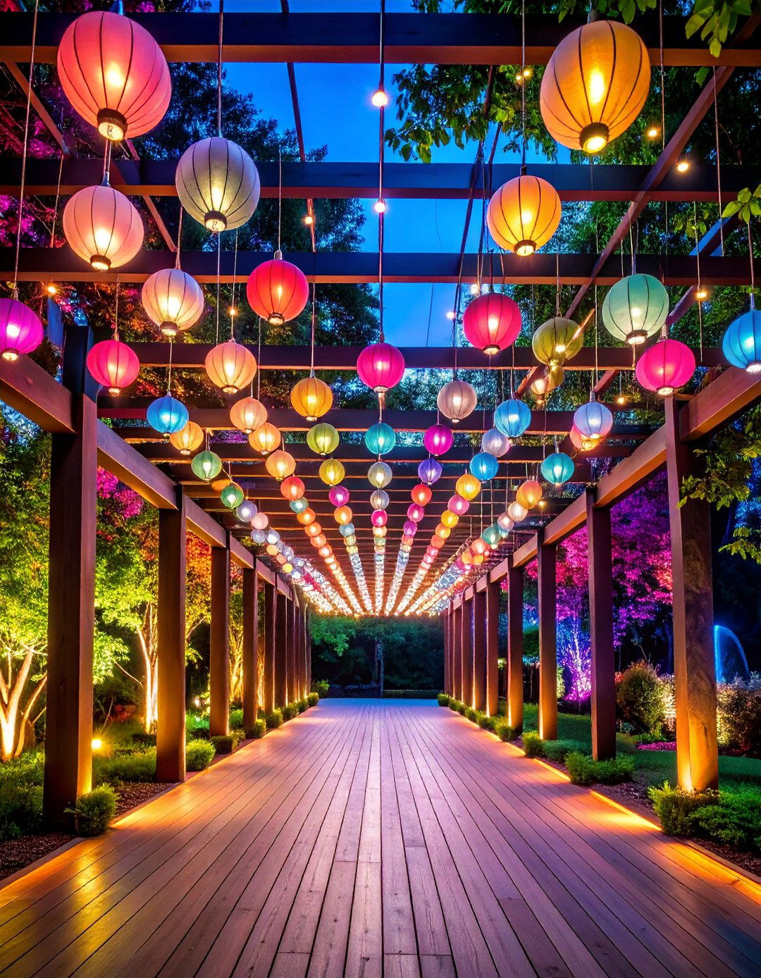 Globe Light Ceiling Installation - 25 Pergola Lighting Ideas