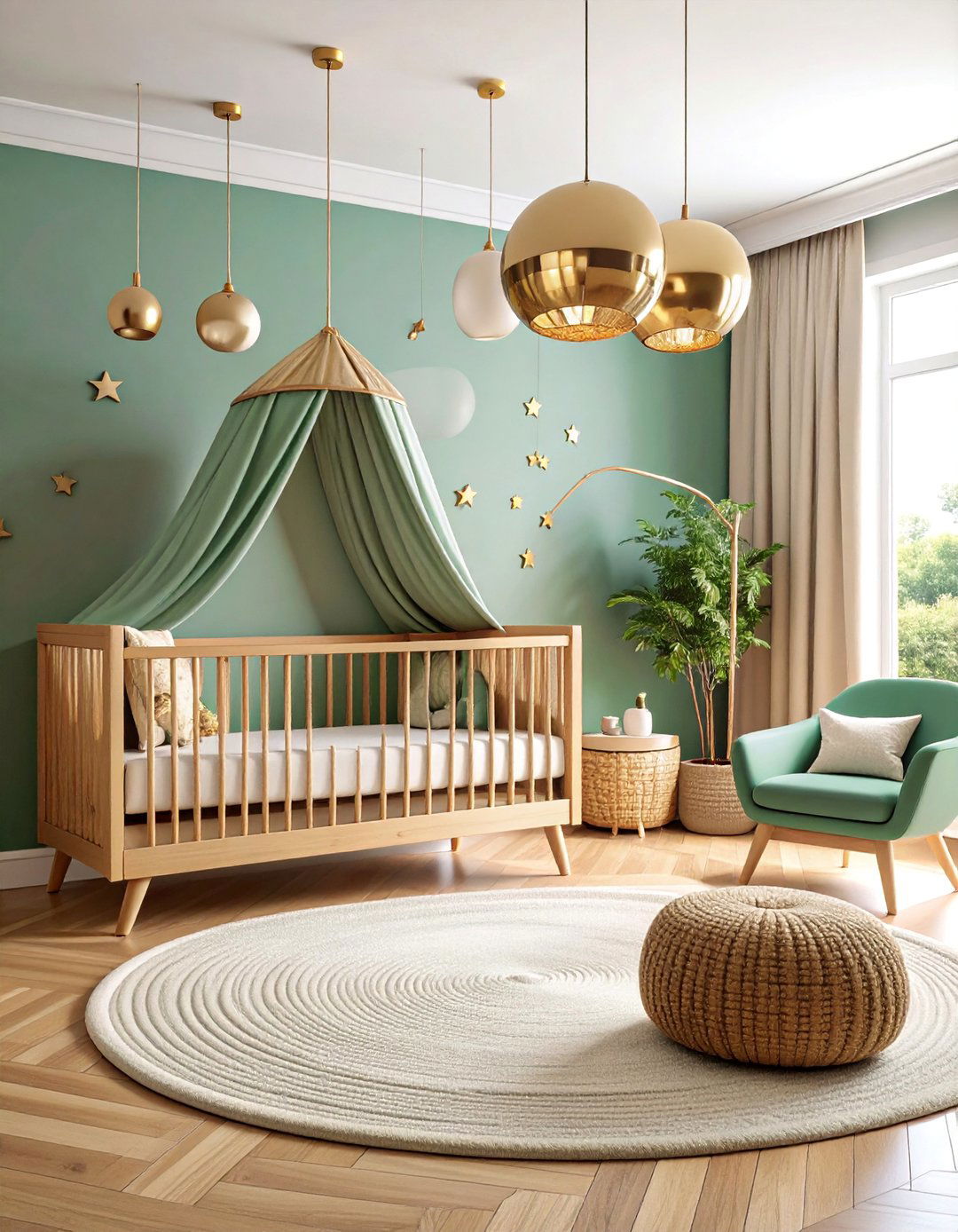 Globe Pendant Cluster Lighting Nursery - 25 Mid-century Modern Nursery Ideas