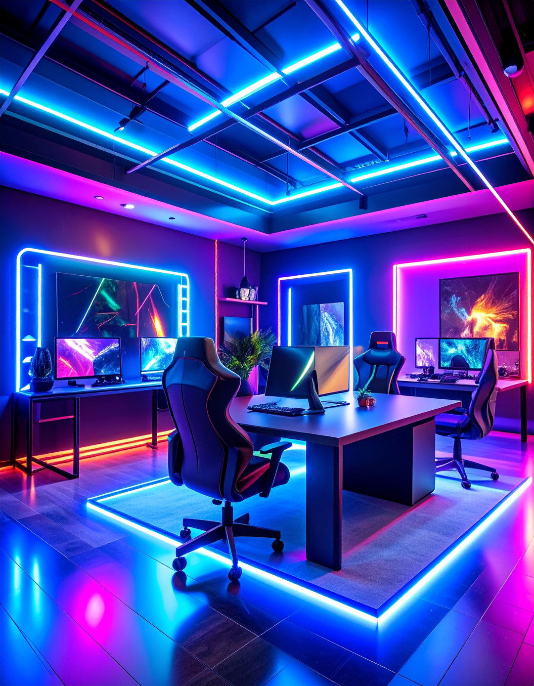 Glow in the Dark Gaming Environment - 25 Small Game Room Ideas