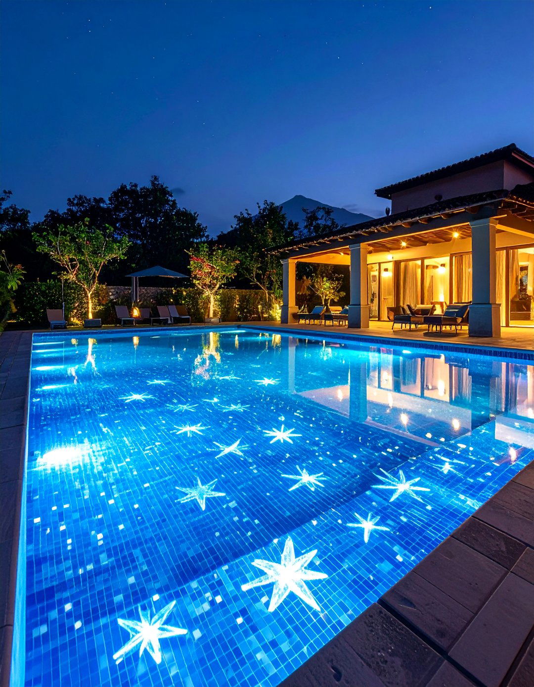 Glow in the Dark Glass Pool Accent Features - 25 Pool Tile Ideas
