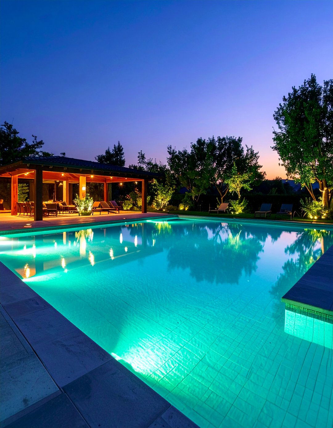 Glow in the Dark Glass Tile Waterline - 25 Waterline Pool Tile Ideas