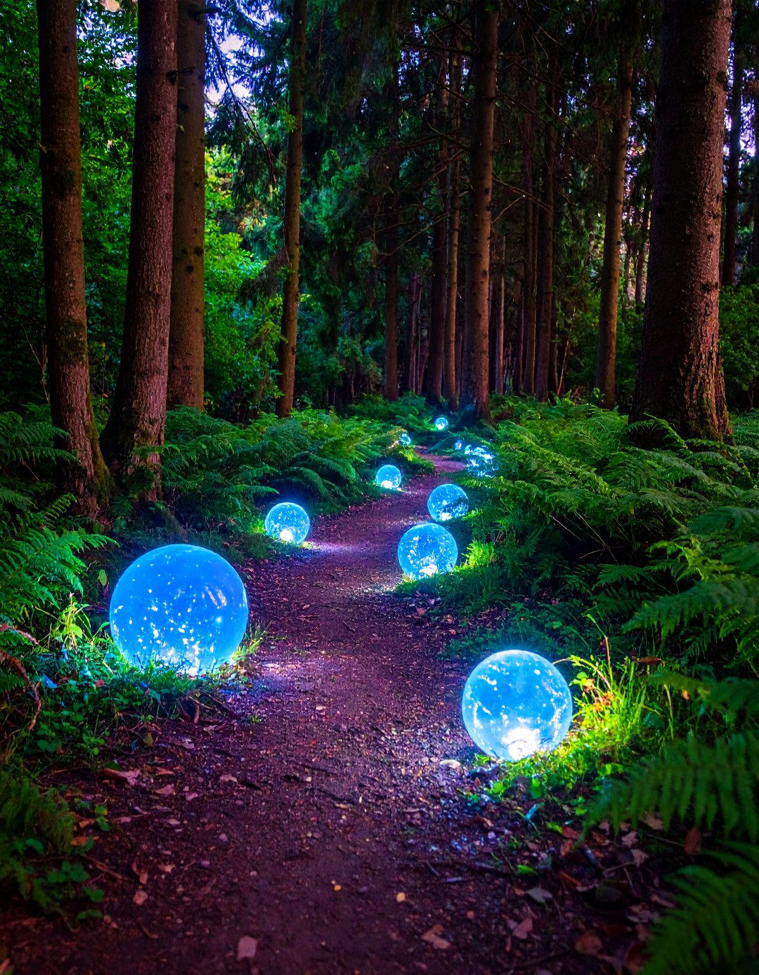 Glow in the Dark Path Orb Garden Focal Point - 25 Garden Focal Point Ideas