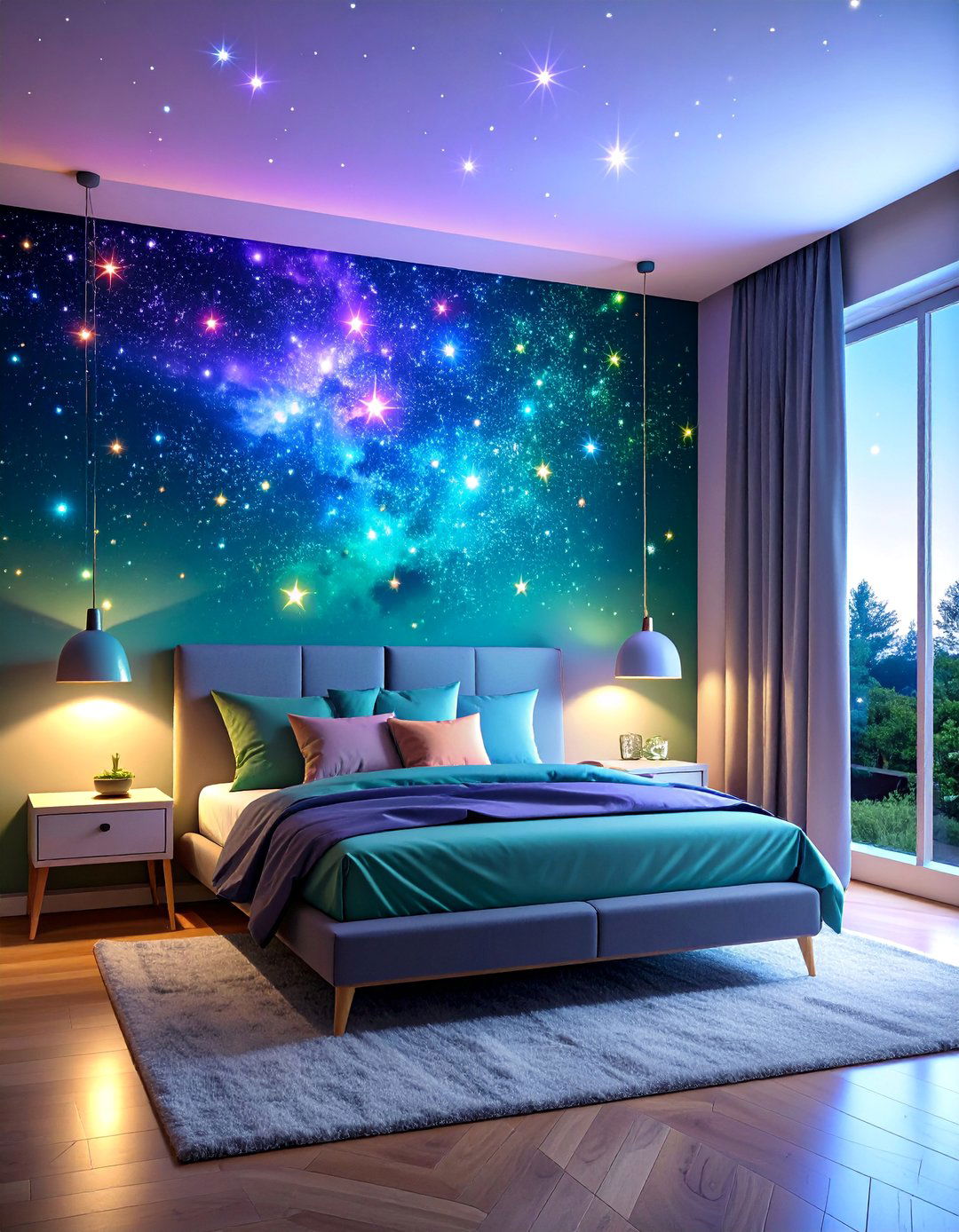 Glow in the Dark Star Wall Bedroom