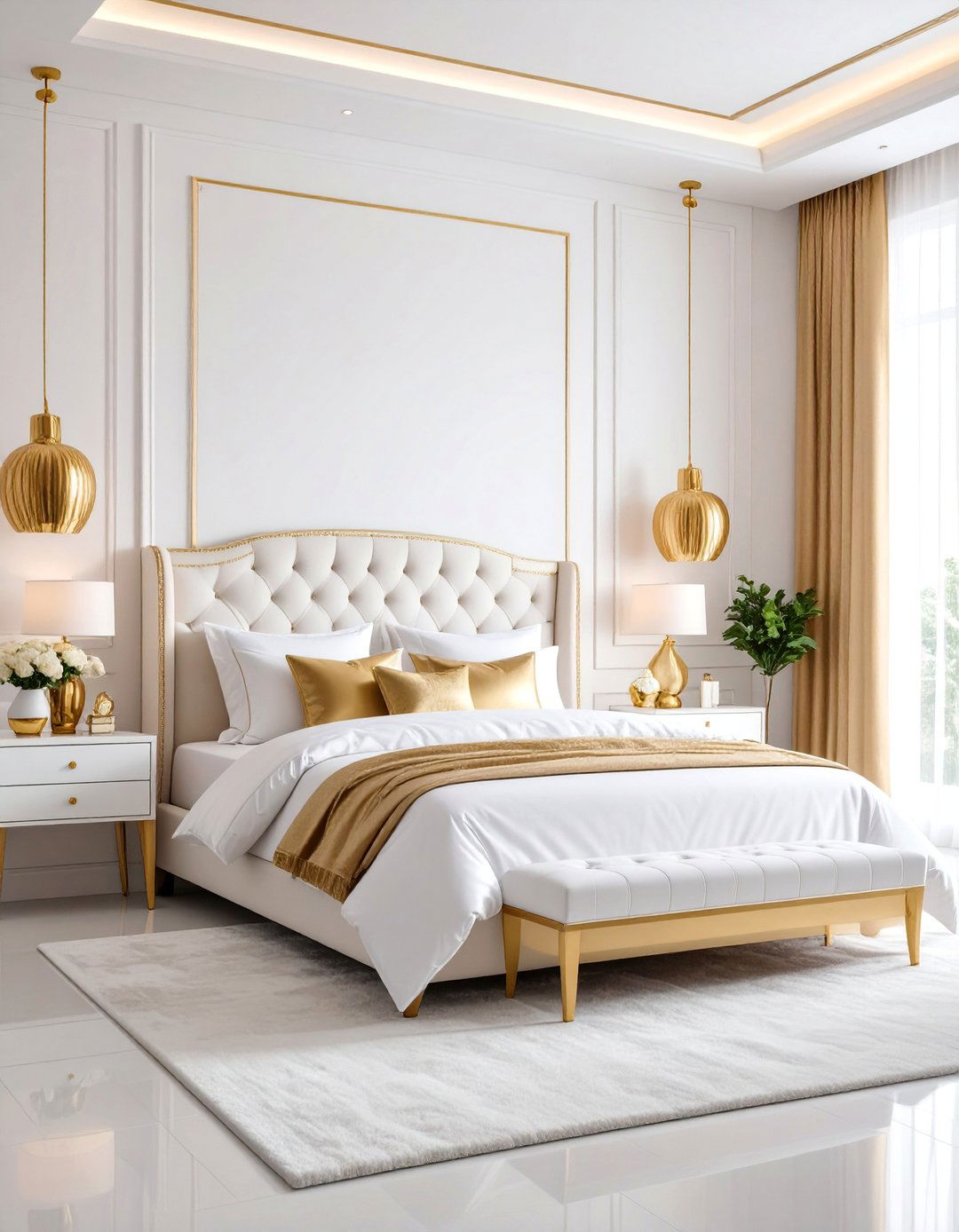 Gold and White Cloud Nine Bedroom - 25 Gold Bedroom Ideas