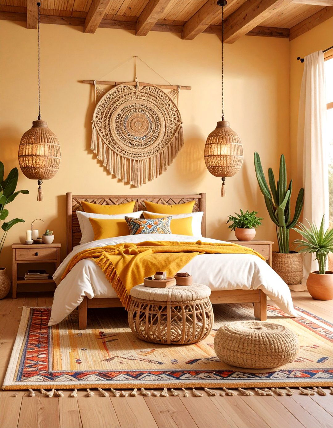 Goldenrod Yellow Southwestern Bedroom - 25 Yellow Bedroom Ideas