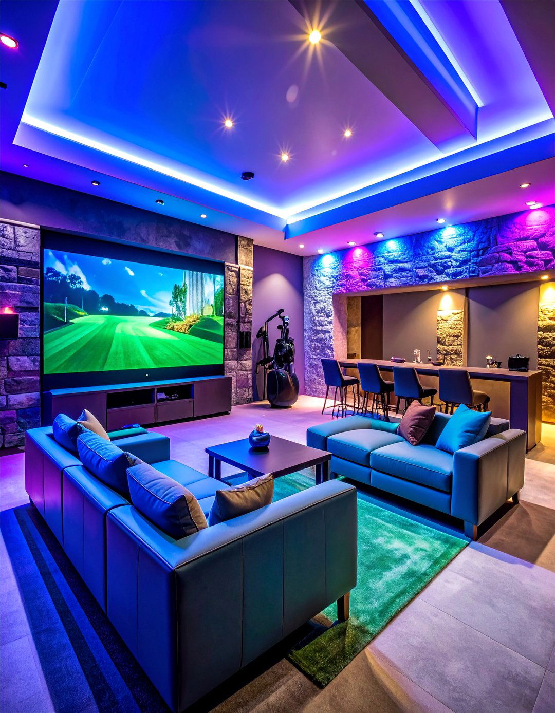 Golf Simulator Man Cave - 25 Man Cave Ideas
