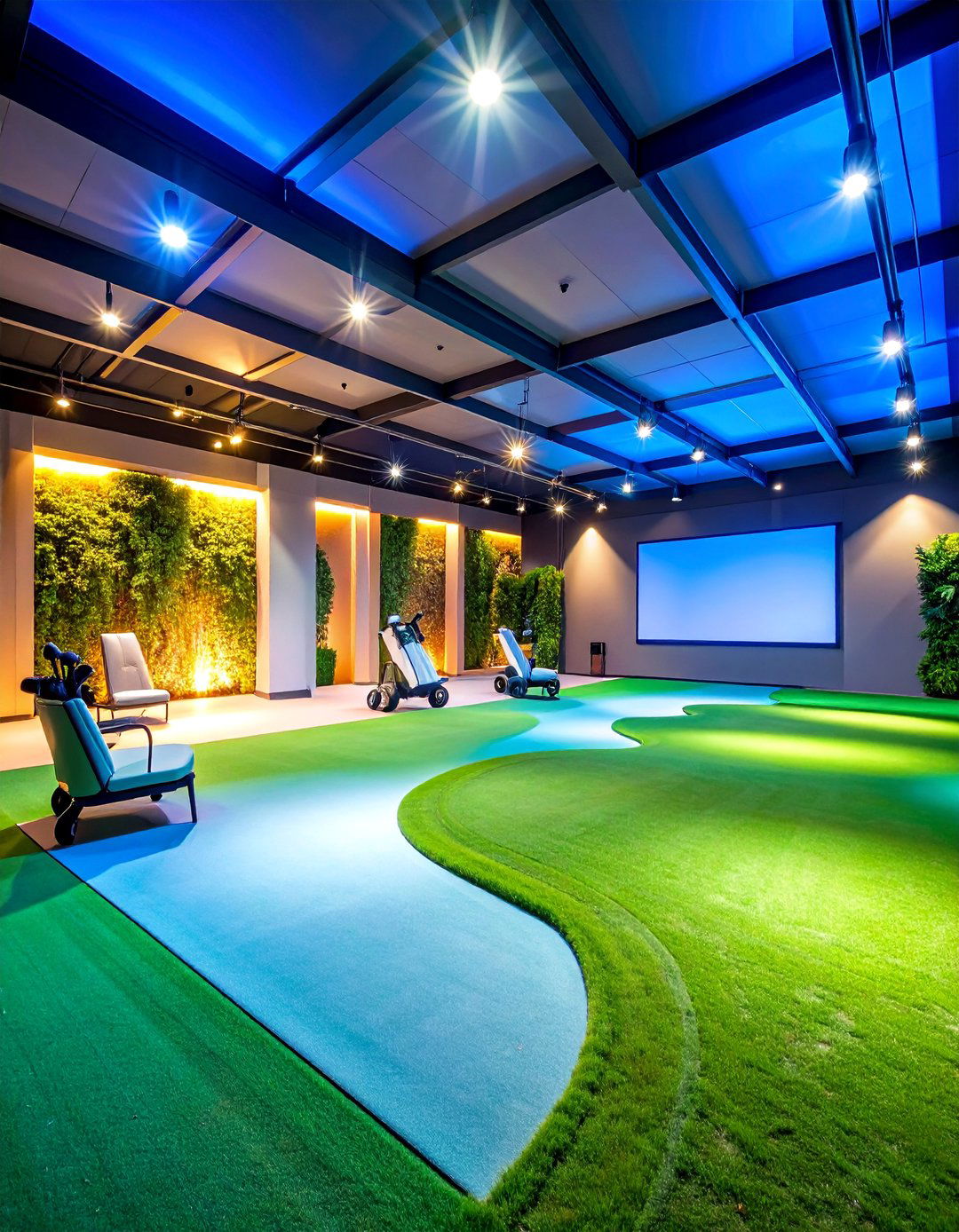 Golf Simulator Sports Training Center - 25 Garden Room Ideas
