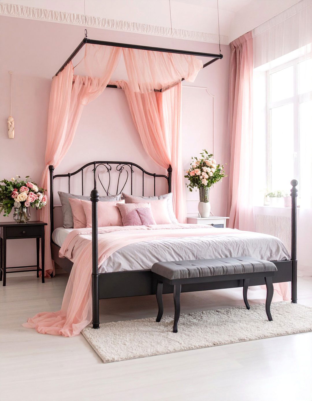 Gothic Ballerina Bedroom with Pastel Tulle Elements - 25 Pastel Goth Bedroom Ideas