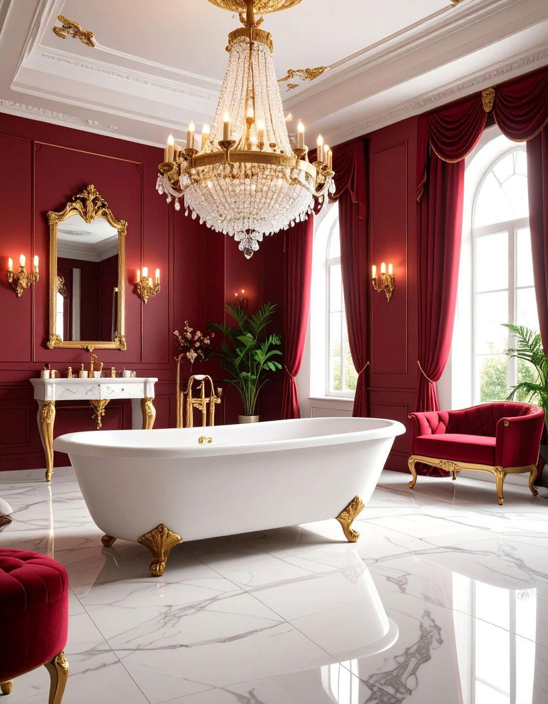 Gothic Ballroom Bathroom with Dancehall Elegance - 25 Gothic Bathroom Ideas