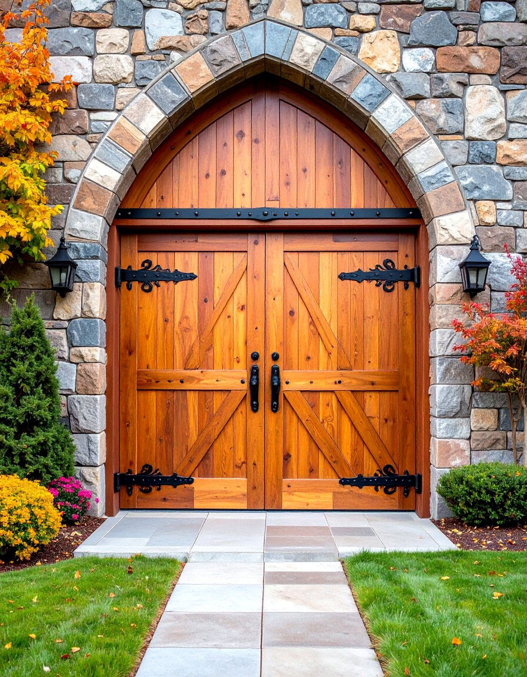Gothic Barn Door with Sliding Hardware - 25 Gothic Front Door Ideas