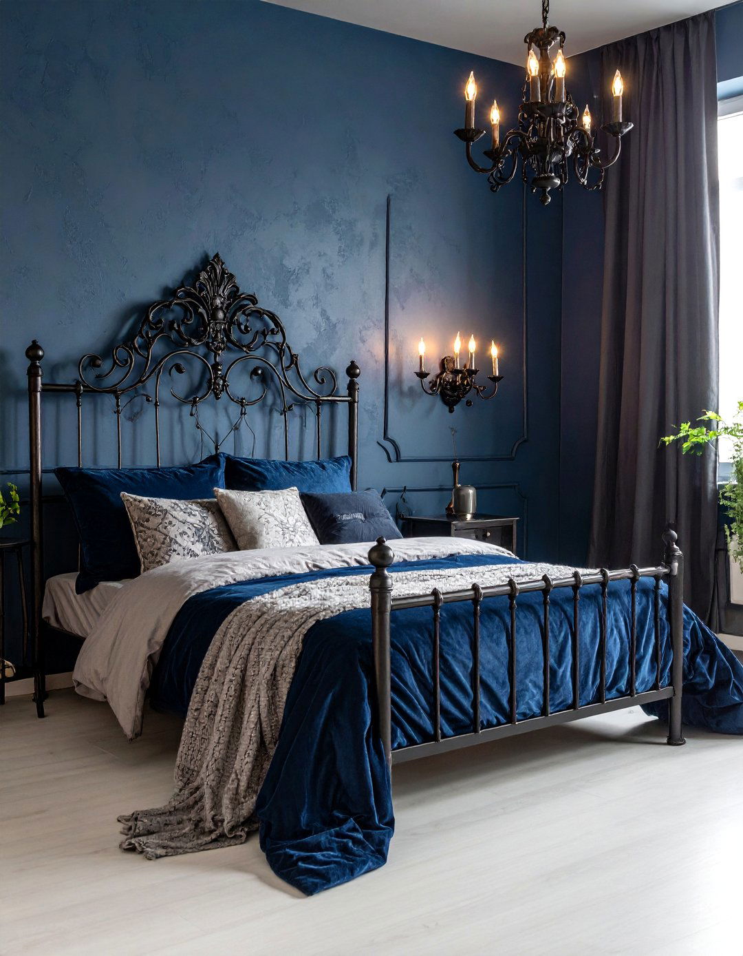 Gothic Black and Blue Bedroom Design - 25 Black and Blue Bedroom Ideas