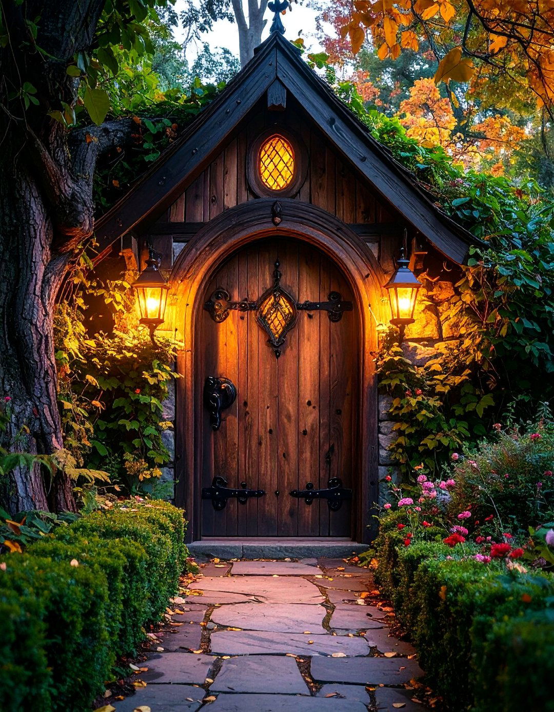 Gothic Cottage Door with Fairy Tale Charm - 25 Gothic Front Door Ideas