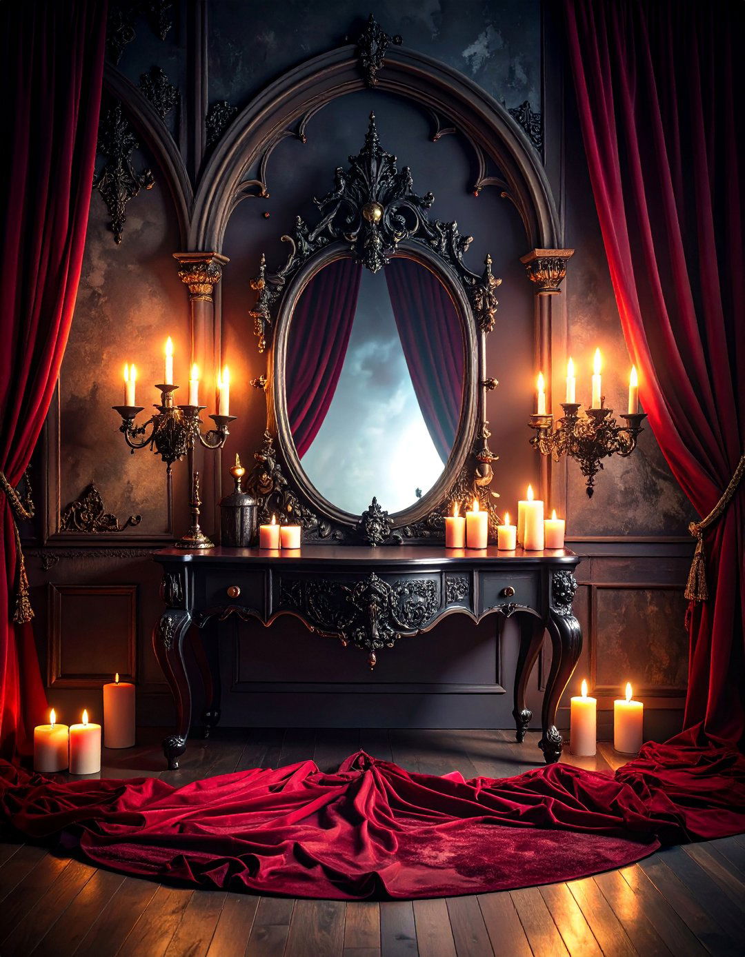 Gothic Dark Romance Makeup Chamber - 25 Makeup Room Ideas