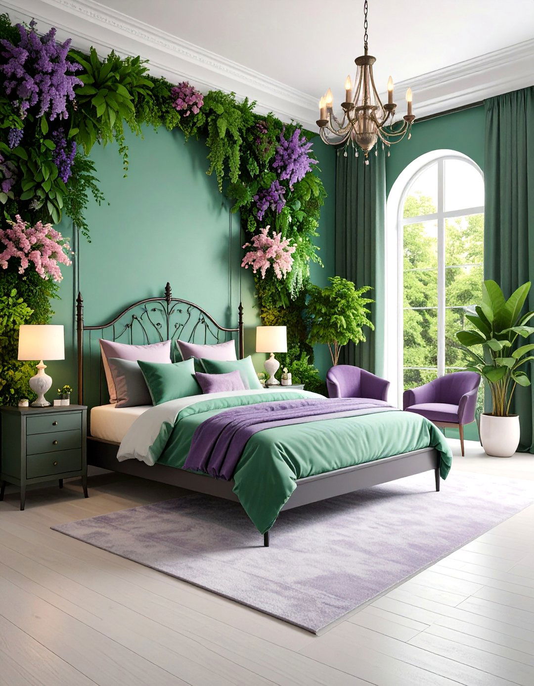 Gothic Garden Bedroom with Pastel Topiaries - 25 Pastel Goth Bedroom Ideas