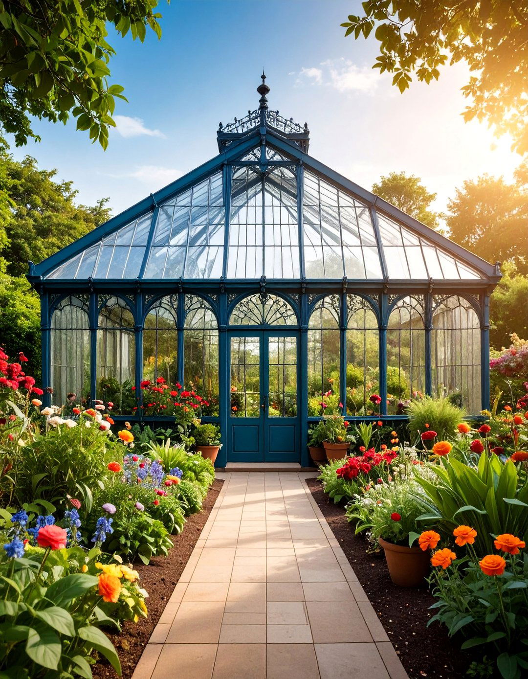 Gothic Greenhouse with Dark Glass - 25 Gothic Garden Ideas