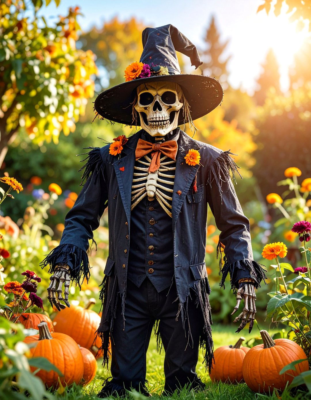 Gothic Halloween Horror Garden Guardian - 25 Garden Scarecrow Ideas