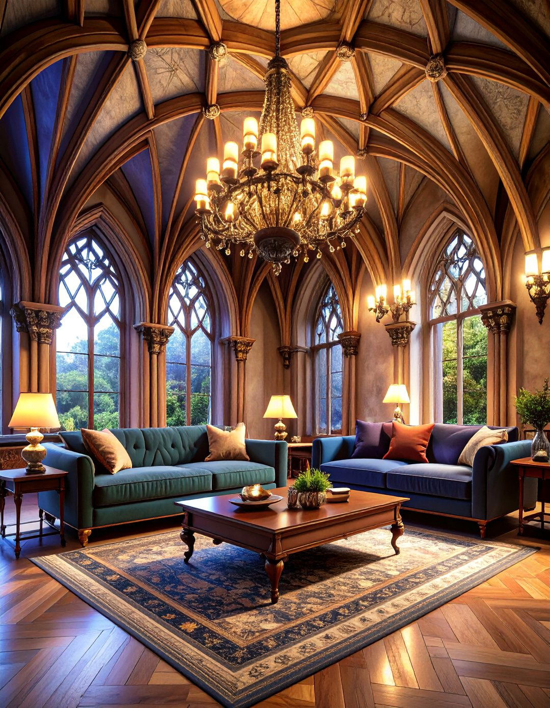 Gothic Living Room with Dramatic Ceiling Treatments - 25 Gothic Living Room Ideas