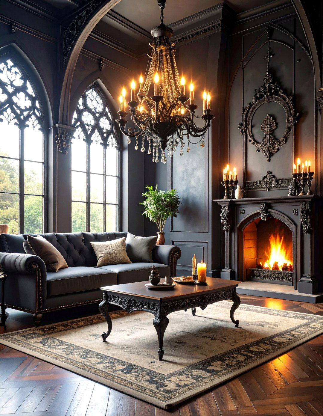Gothic Living Room with Wrought Iron Decorative Elements - 25 Gothic Living Room Ideas