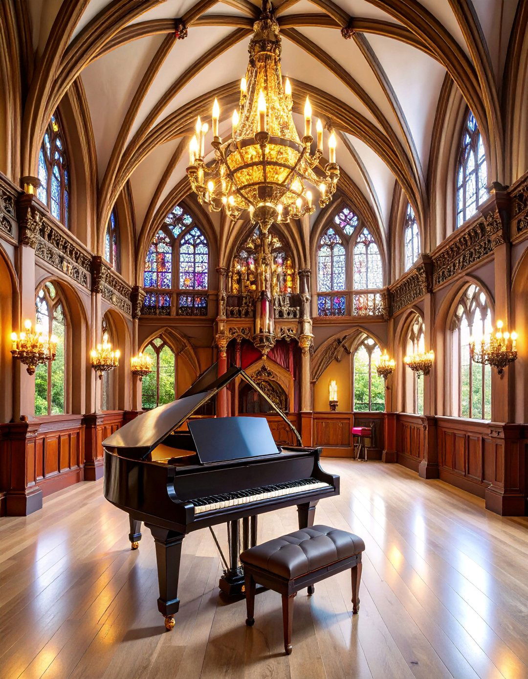 Gothic Music Chamber with Dark Romantic Elements - 25 Music Room Ideas