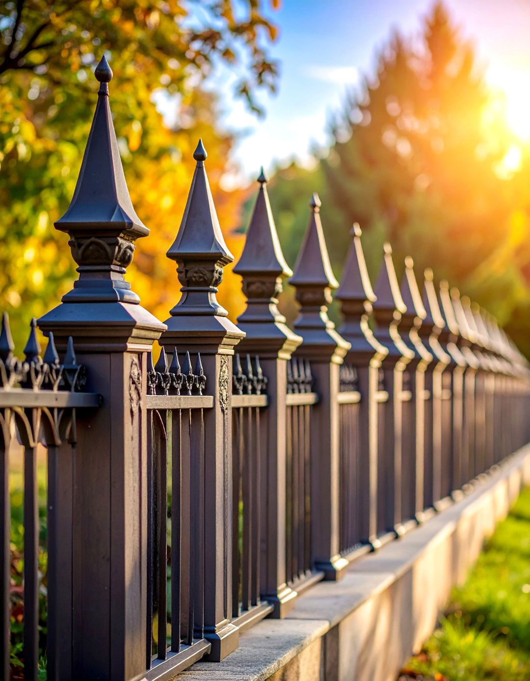 Gothic Post Board on Board with Masonry Columns - 25 Board on Board Fence Ideas