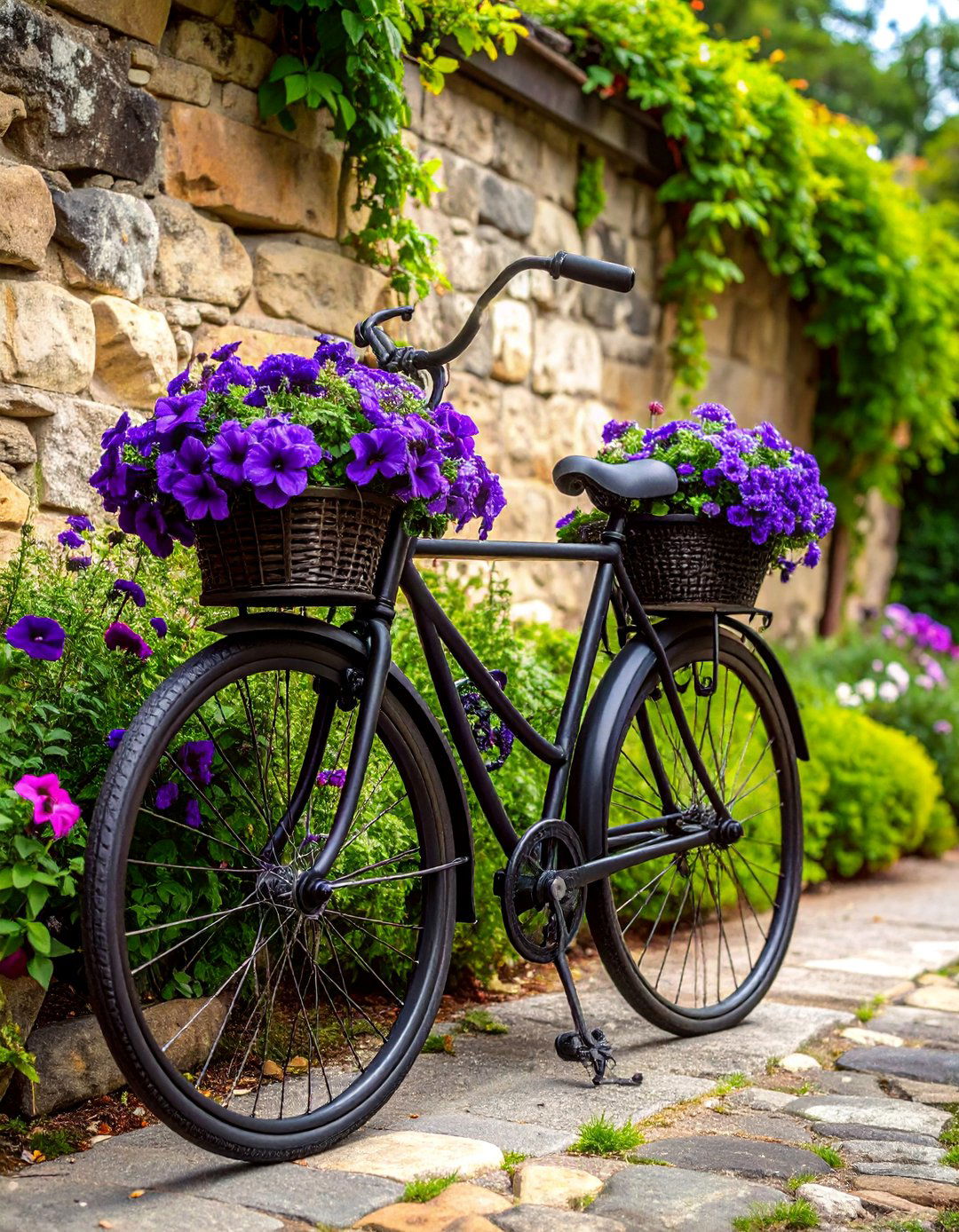 Gothic Revival Bicycle Garden Sculpture - 25 Old Bicycle Garden Ideas