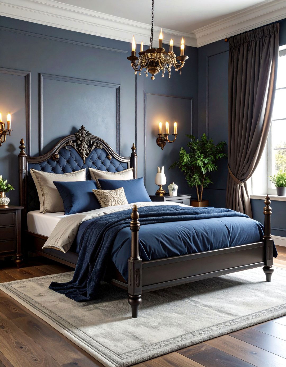 Gothic Revival Corner Bed with Dark Romance - 25 Corner Bed Ideas