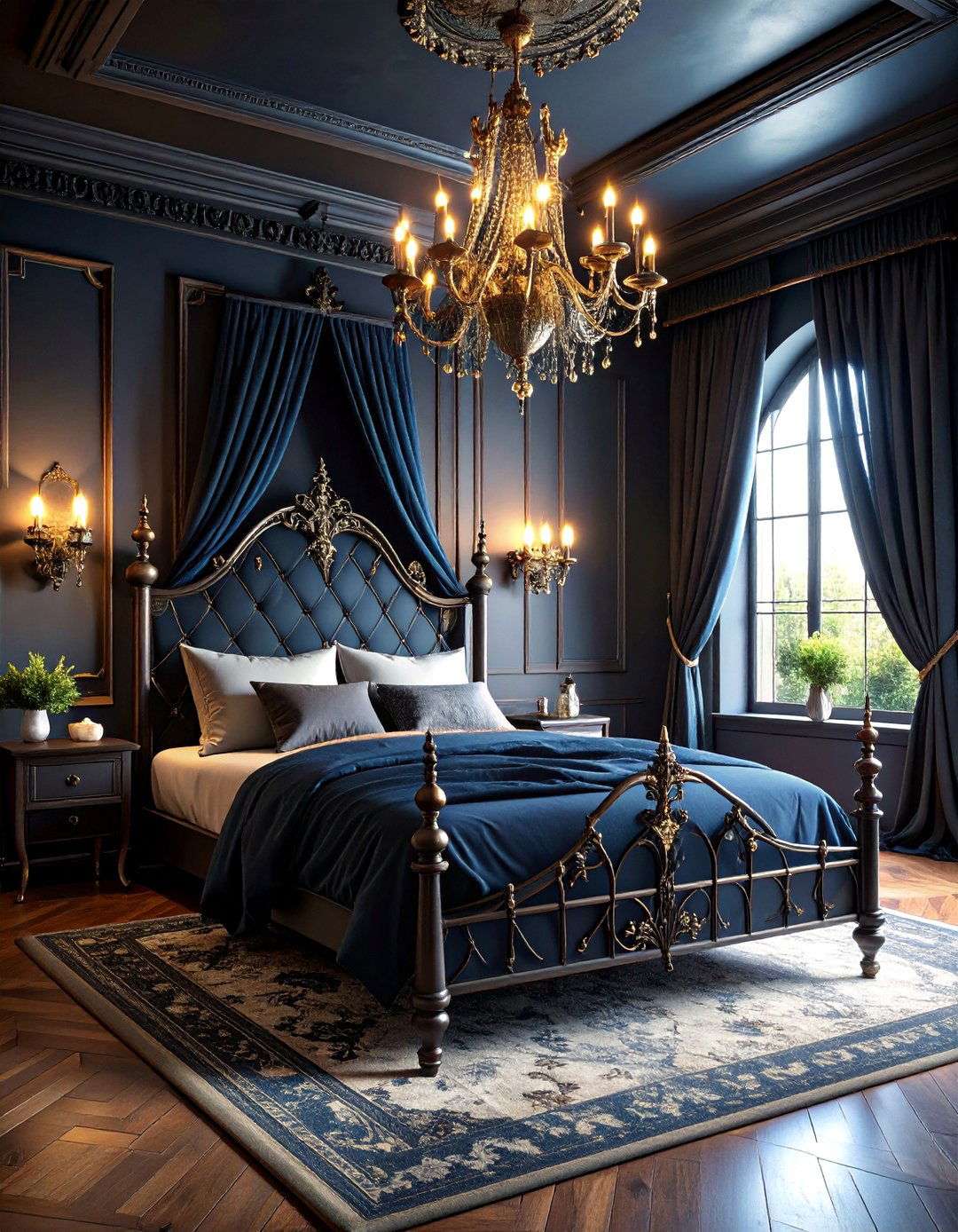 Gothic Revival Dark Romance Bedroom - 25 Vintage Bedroom Ideas