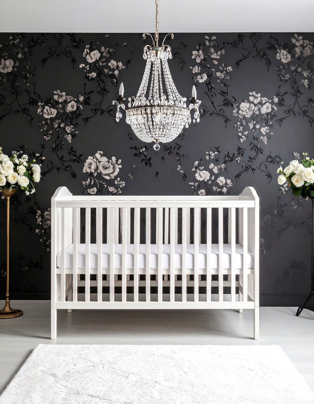 Gothic Romance Black Wallpaper Feature - 25 Black Nursery Ideas