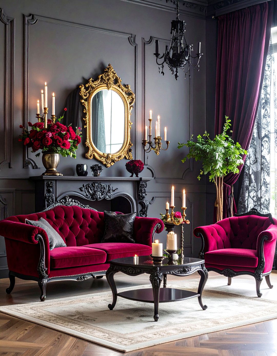 Gothic Romance Living Room - 25 Witchy Living Room Ideas