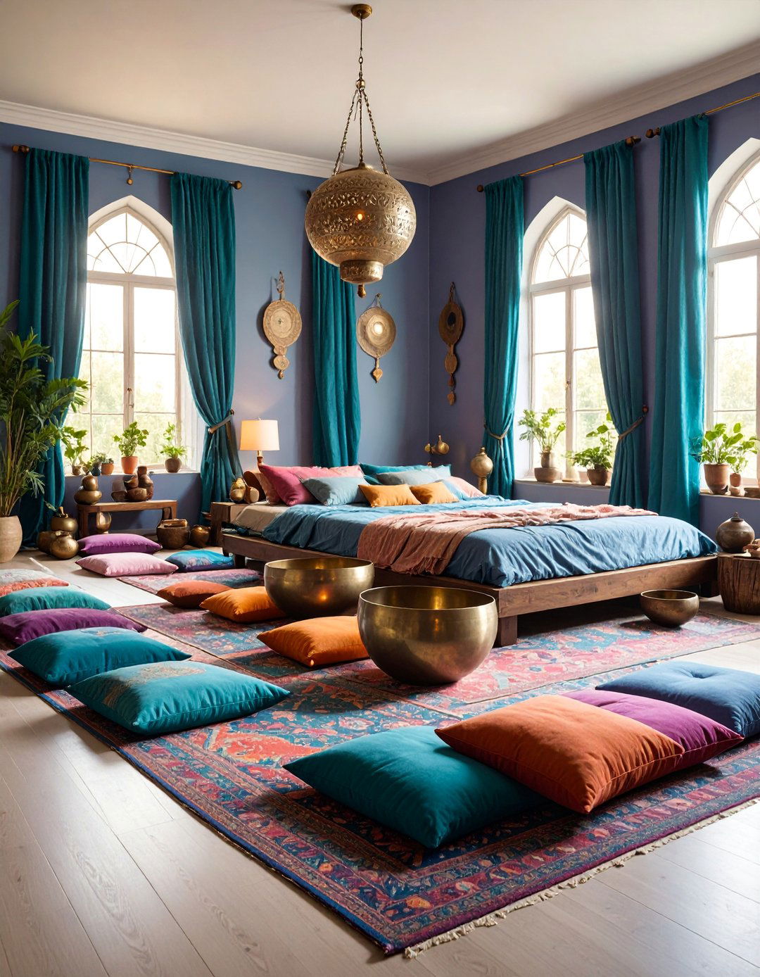 Gothic Sanctuary Bedroom with Pastel Meditation Elements - 25 Pastel Goth Bedroom Ideas