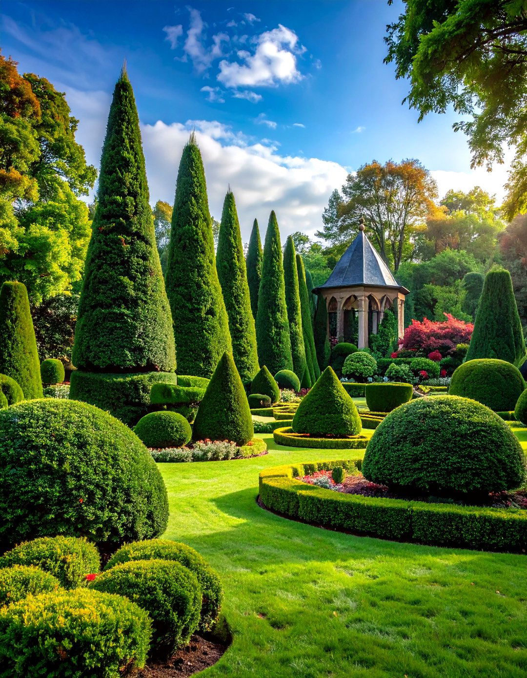 Gothic Topiary Garden with Dark Evergreens - 25 Gothic Garden Ideas